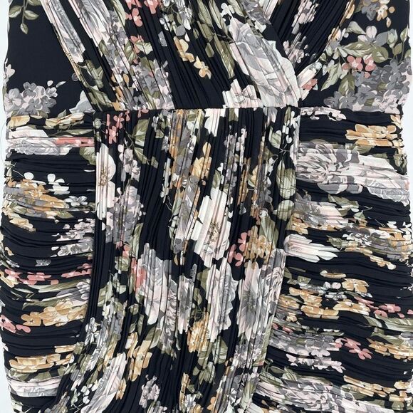 NWT Lavish Alice Women's Bardot Floral Off The Shoulder Mini Dress Black Size 8 - Picture 12 of 15